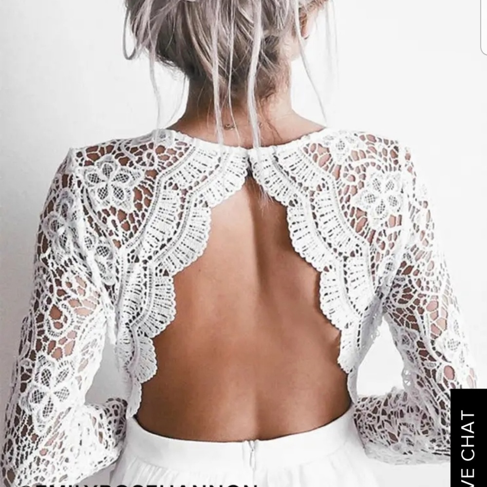 White lace long sleeve dress